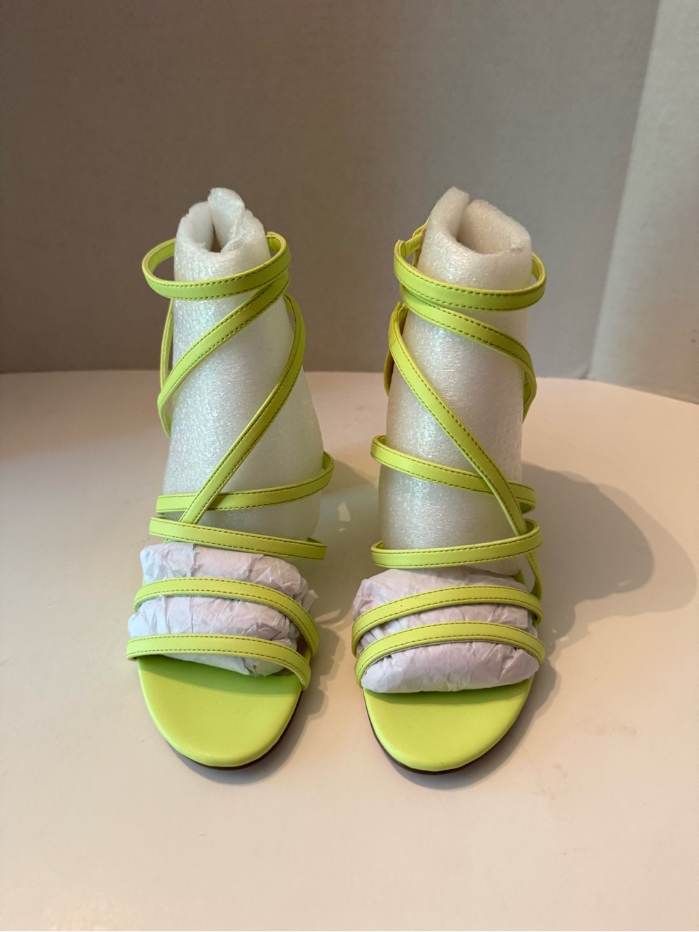 Jessica Simpson Italian Nappa Women’s Strappy Lime Green Open-Toe Heels New 7.5
